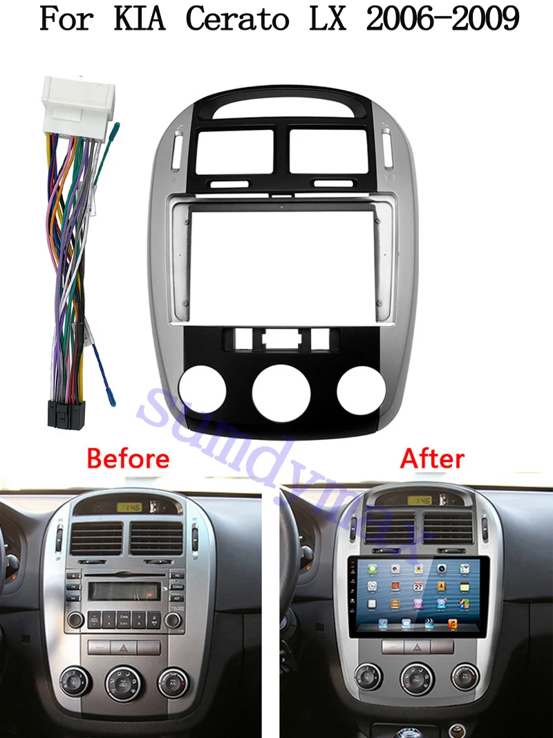 

Автомобильный радиоприемник 2din android, установка DVD GPS Mp5 ABS PC, пластиковый корпус для KIA Cerato LX 2006-2009, комплект приборной панели автомобиля