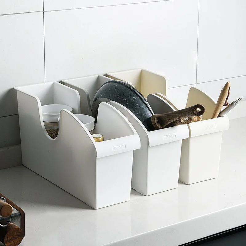 

Контейнер для хранения кухонных принадлежностей, пластиковая крышка для кастрюль, пластиковая пластина для специй, органайзер для всякой в...