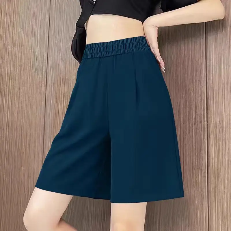 Брюки женские с завышенной талией повседневные плиссированные однотонные