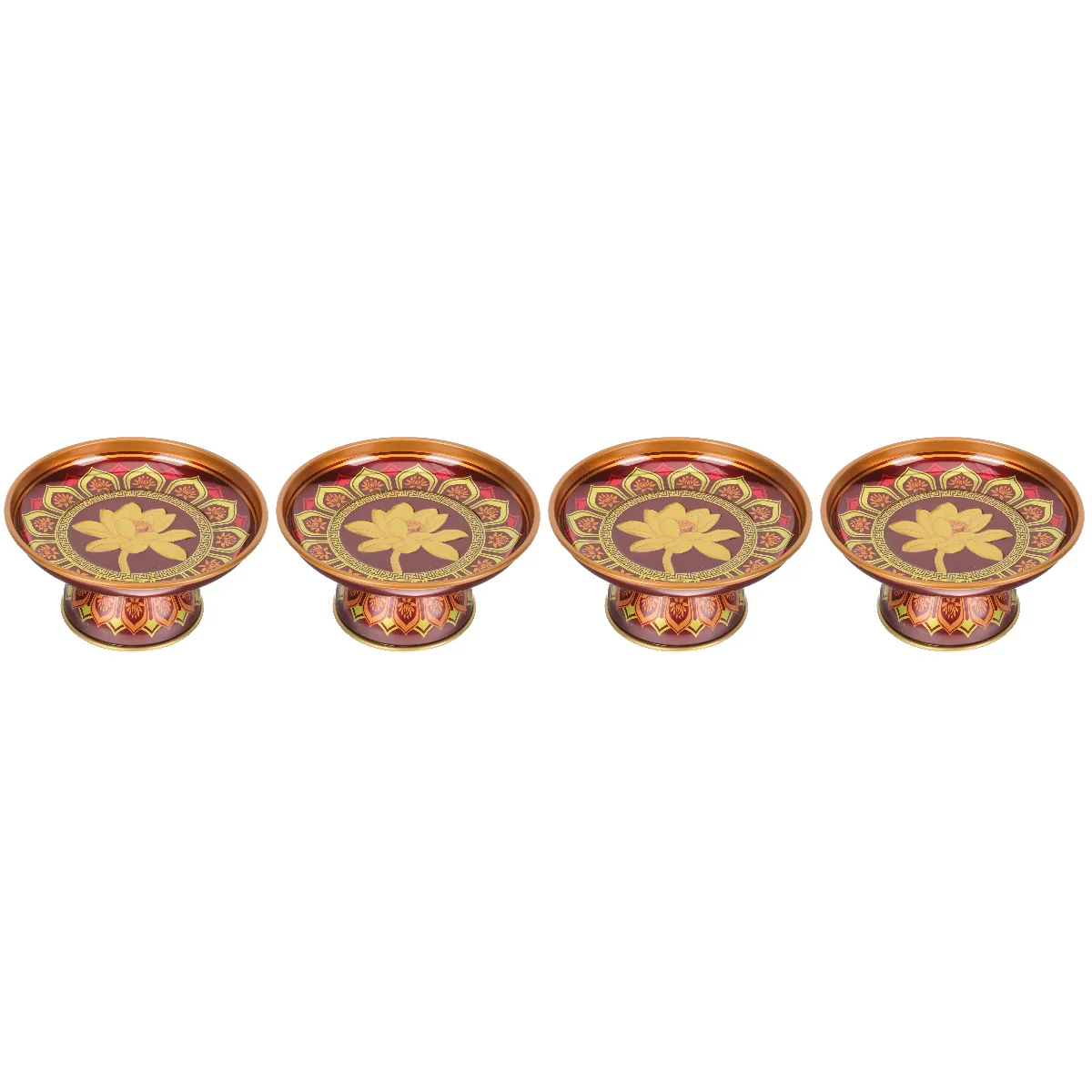 

4x Temple Plate Offering Serving Tray Tinplate Offering Plate Offering Plate