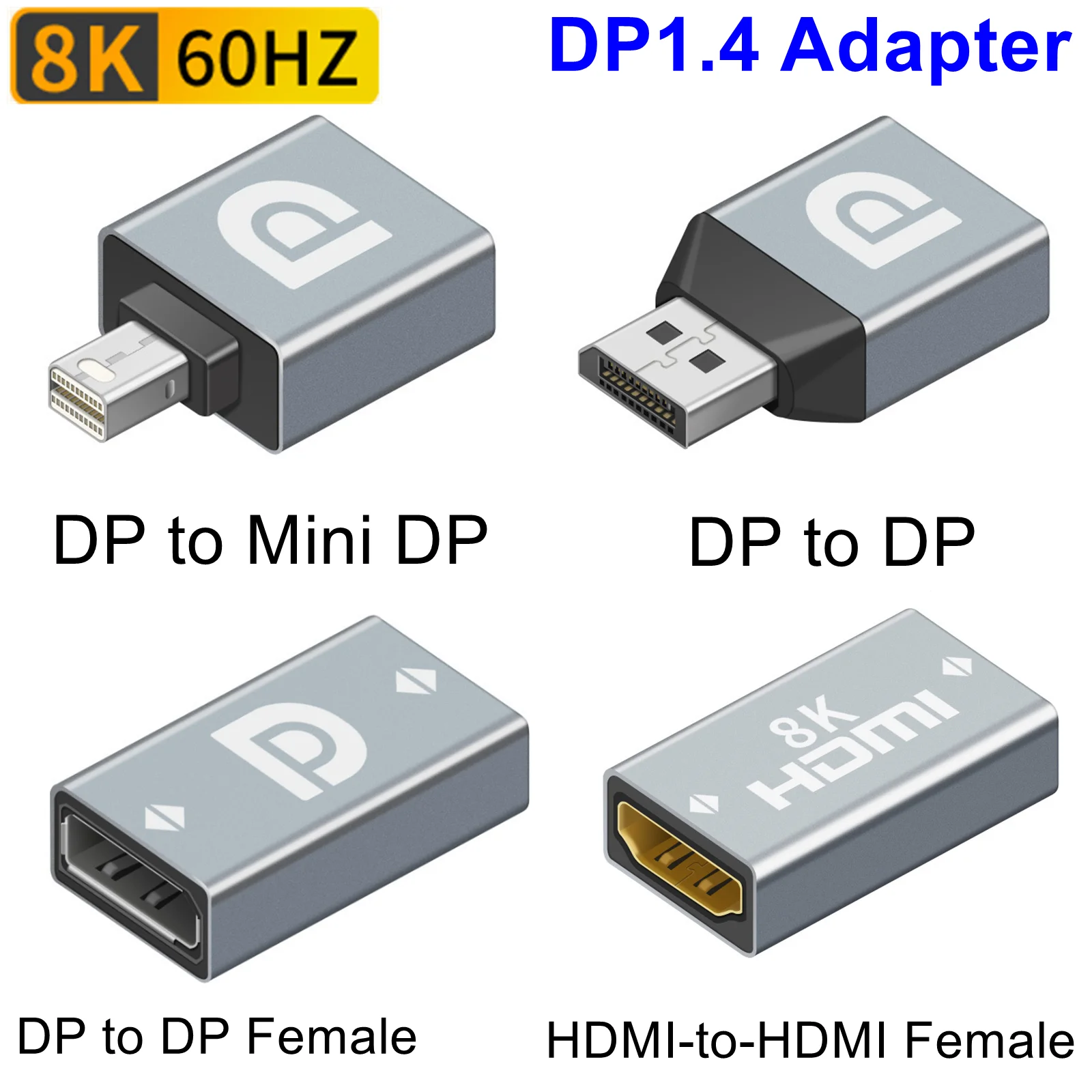 

Displayport1.4 Adapter Converter HD 8K@60HZ Male/Female DP1.4 Input to Mini DP Output Display Port Connector for PC HDTV Monitor