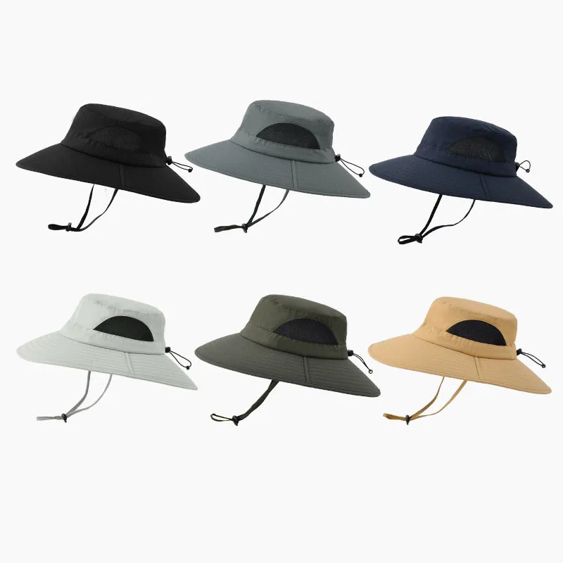 Панама мужская с длинными широкими полями дышащая сетчатая шляпа от солнца