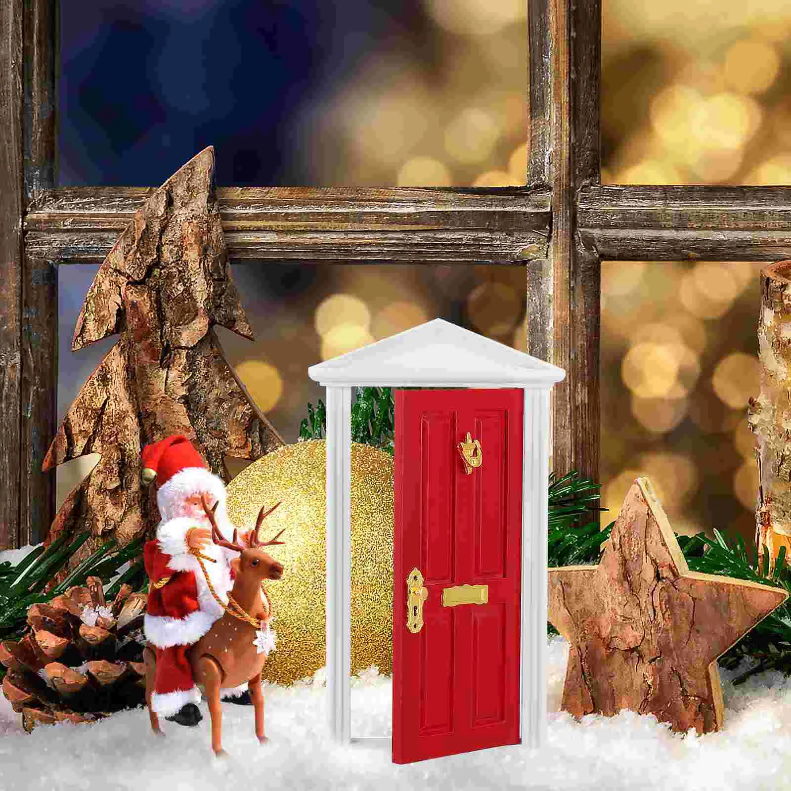 Миниатюрная дверь для дома аксессуары деревянные модели дверей и окон мебель