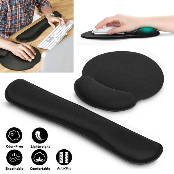 

Mouse Pad with Gel Wrist Rest Non-Slip Base Wrist Rest Pad Ergonomic Mousepad for Typist Office Gaming PC Laptop