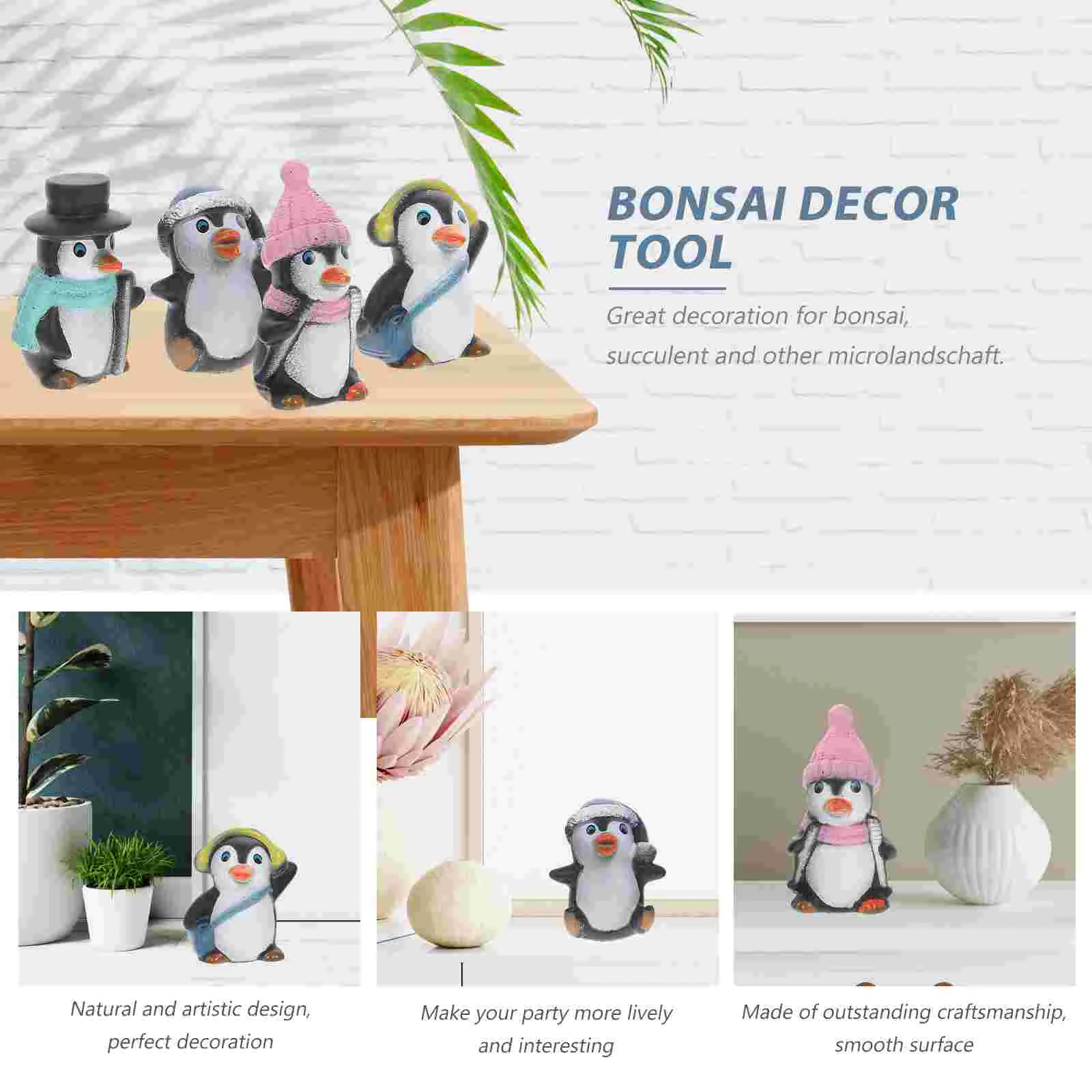 12 шт./3 комплекта декор в виде пейзажа пингвина растение настольное украшение