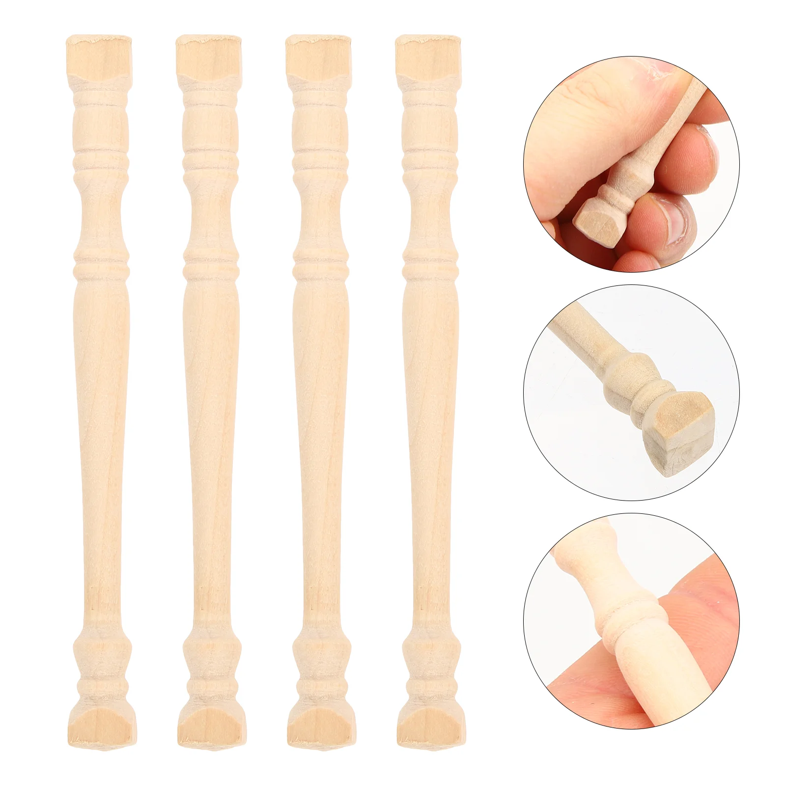 

House Mini Pillar Roman Pillars Model Accessories Wood Miniature Toys Railing Furniture Prop Column