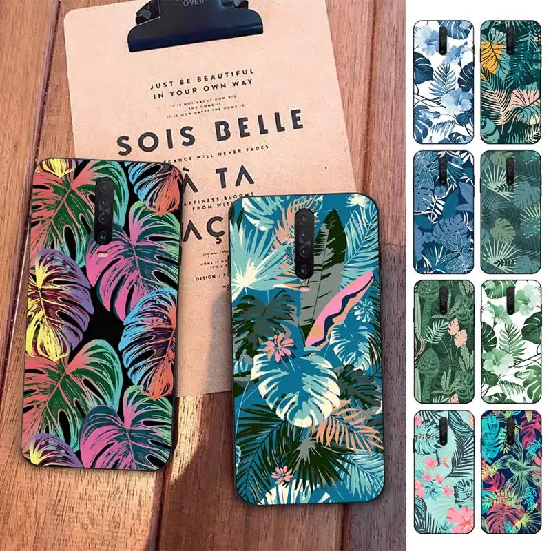 

Palm tree Leaves Plant Flower Phone Case For Redmi 9 5 S2 K30pro Silicone Fundas for Redmi 8 7 7A note 5 5A