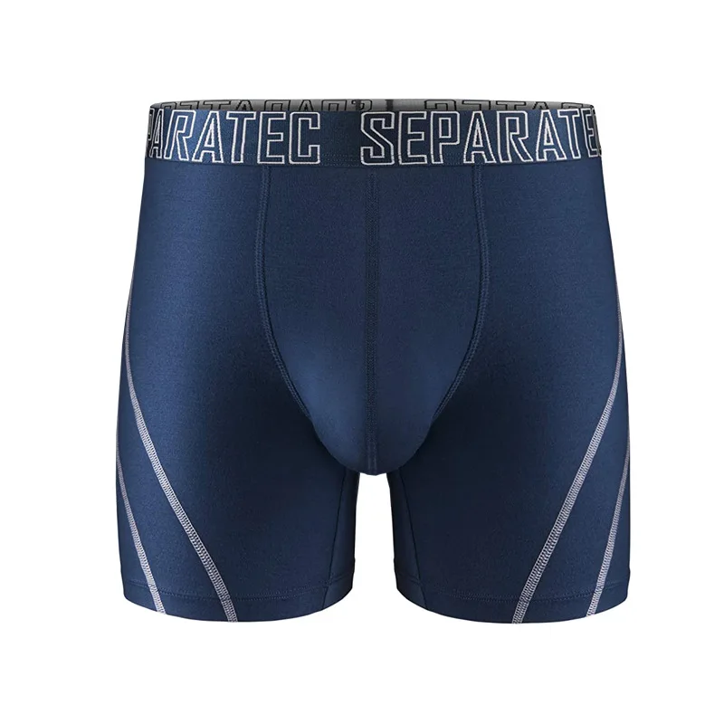 3 Pack Separatec Men's Underwear Separate Pouch Boxer Briefs Men Bamboo Rayon Soft Breathable Dual Pouch Trunks Long Leg Boxer