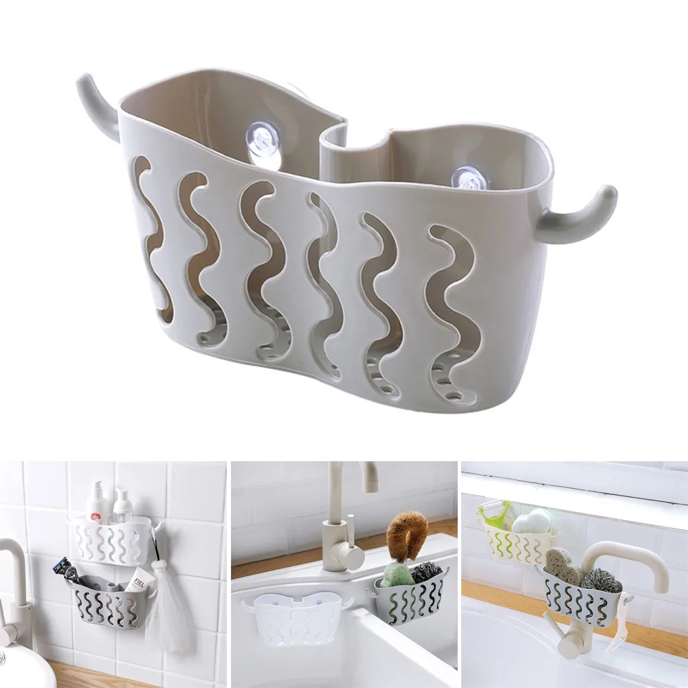 

1PCS Storage Rack Sink Shelf Soap Sponge Drain Rack Bathroom Holder Suction Cup Kitchen Organizer Kitchen Accessories Wash