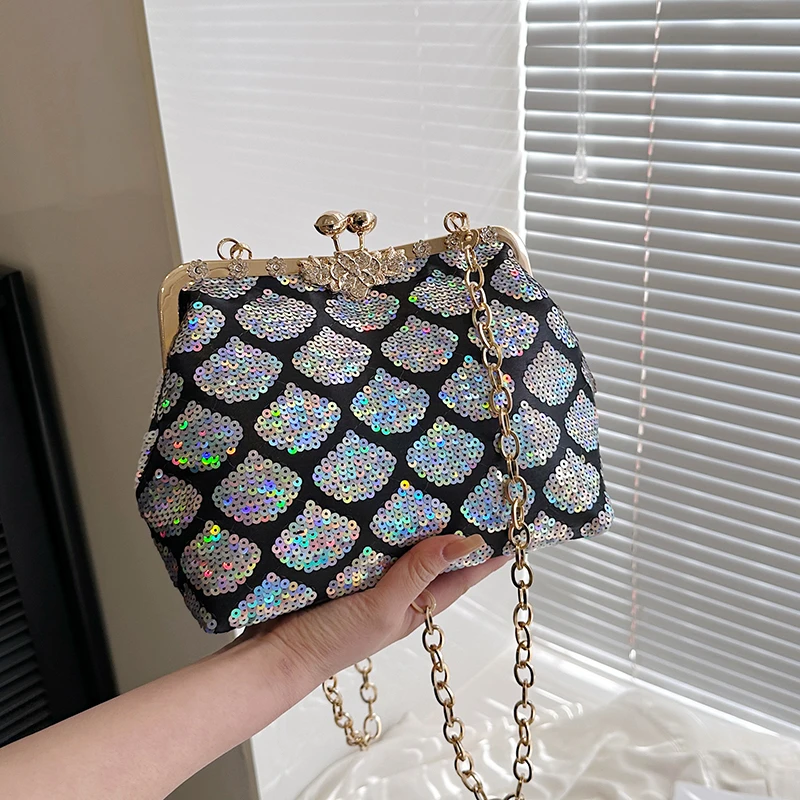 

New Dazzle Sequins Luxury Colorful Designer Women's Lady Shoulder Dinner Bag Handbags Totes Cross Body Party Bag Purses Satchel