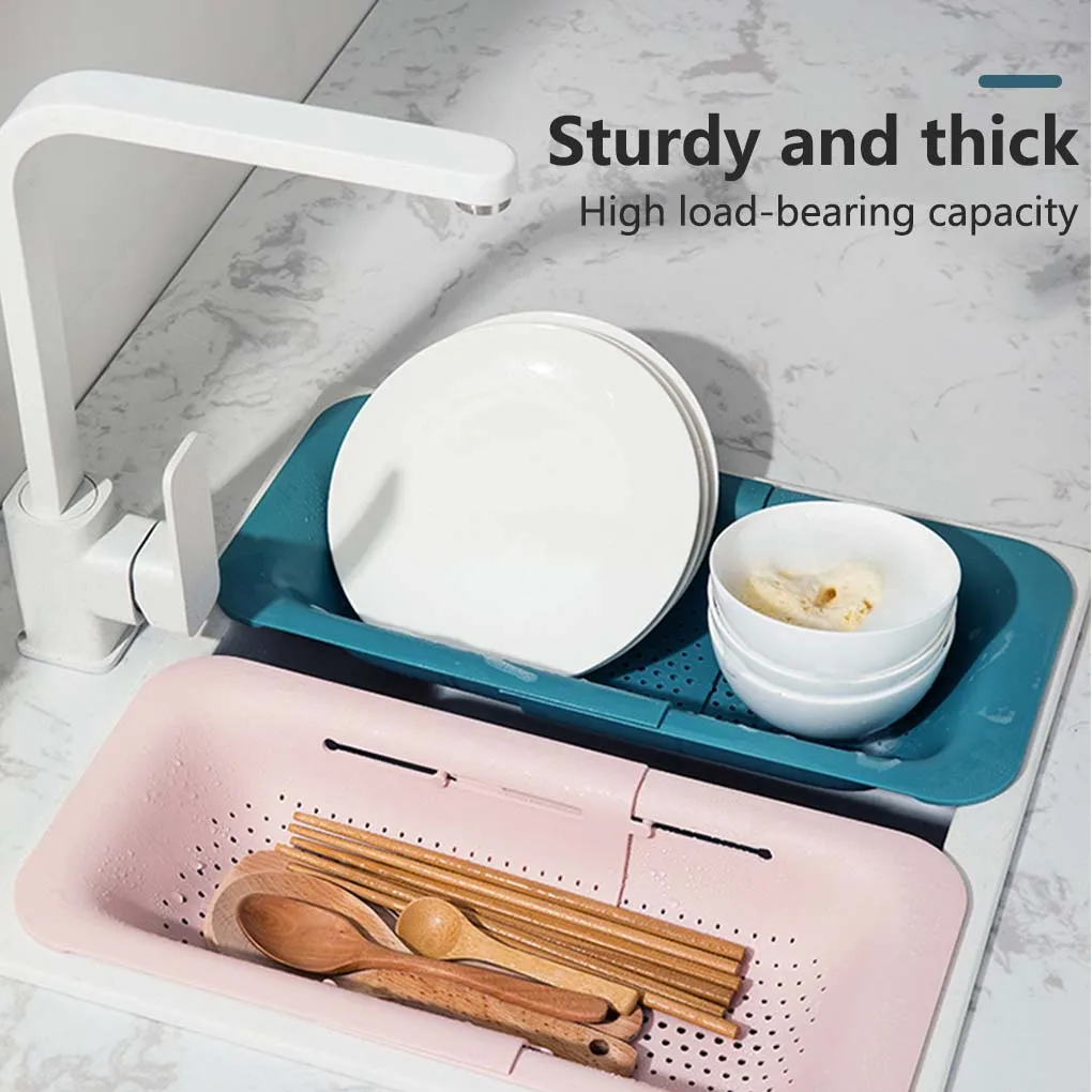 

Colander Adjustable Draining Basket Drainer Tool Dishes Drying Kitchen