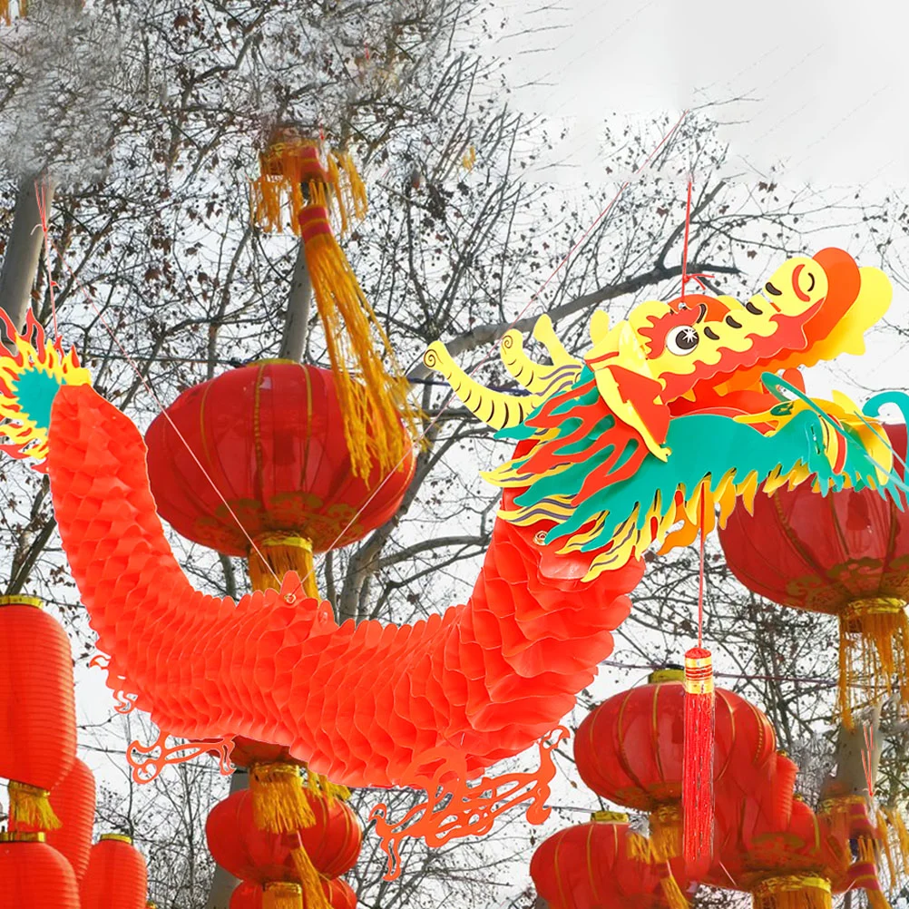 

2pcs Chinese Dragon Wall Decorations Hanging Dragon Lantern Lunar New Year Hanging Decorations