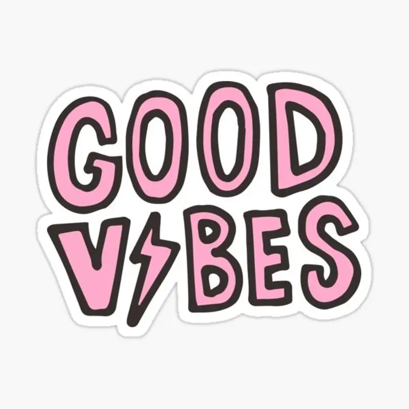 

Good Vibes розовая наклейка для ноутбука, декор для спальни, автомобиля, милый мультяшный модный чемодан для общественных мест