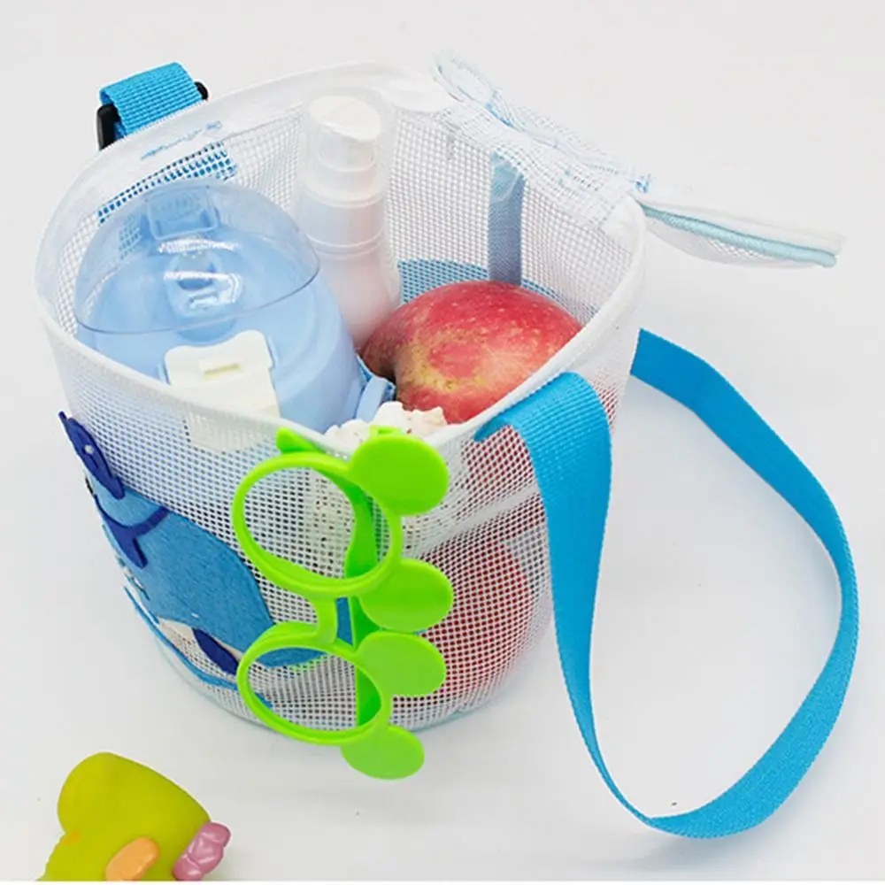 Многоцветная Сетчатая Сумка для пляжных игрушек мультяшный рисунок акулы