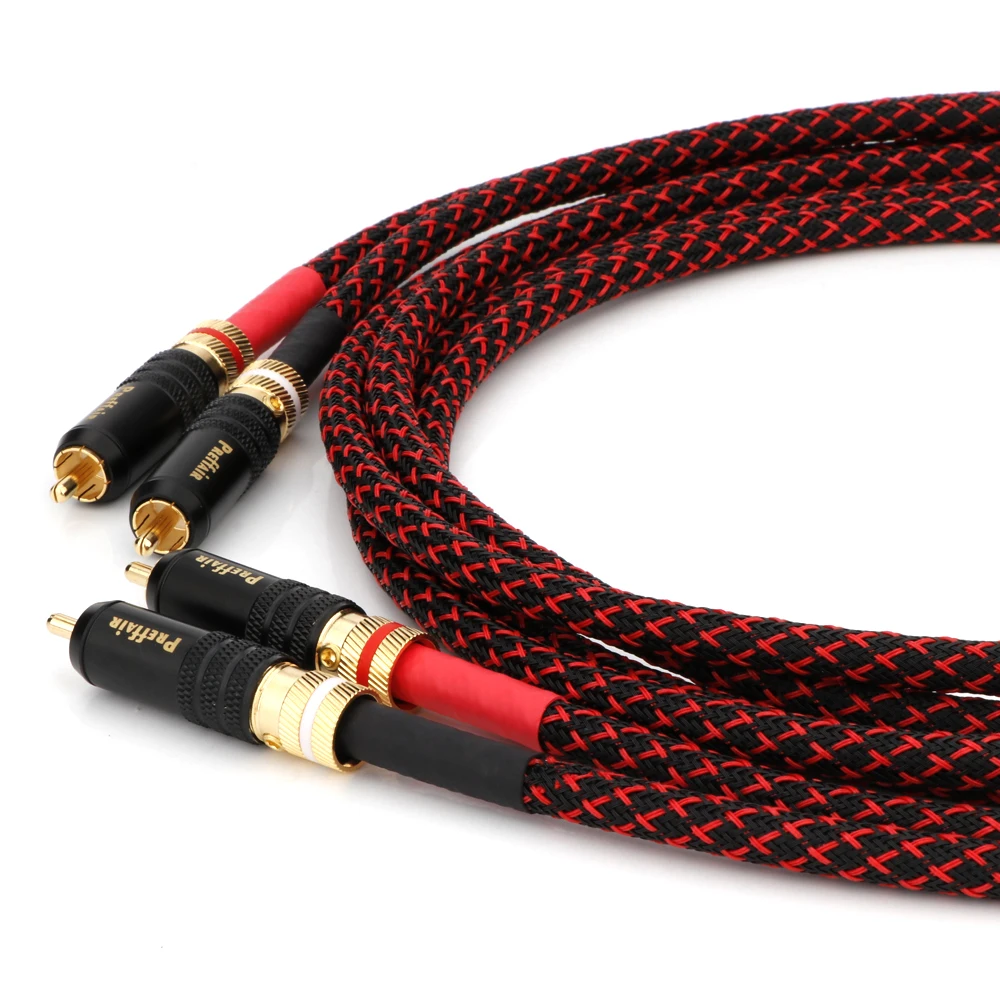 

Preffair Hi End Audio Wire HIFI RCA Cables With Copper Gold Plug Male Line