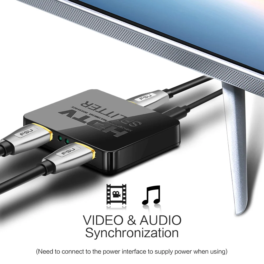 Премиум Full HD 3D 1080p 4K HDMI-совместимый разделитель переключатель 1x2 разделение 1 вход