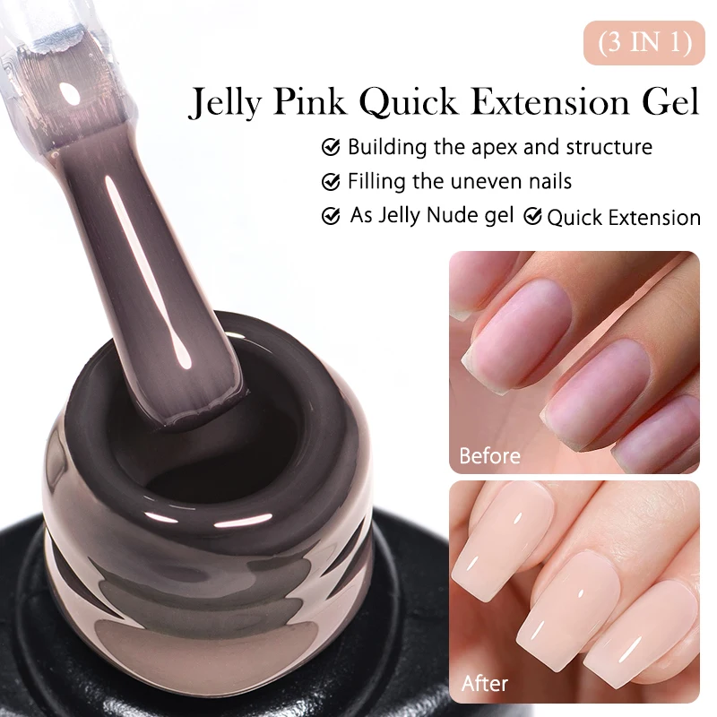 MEET ACROSS 7 мл Jelly Quick Extension Гель-лак для ногтей Фиолетовый телесный розовый Builder