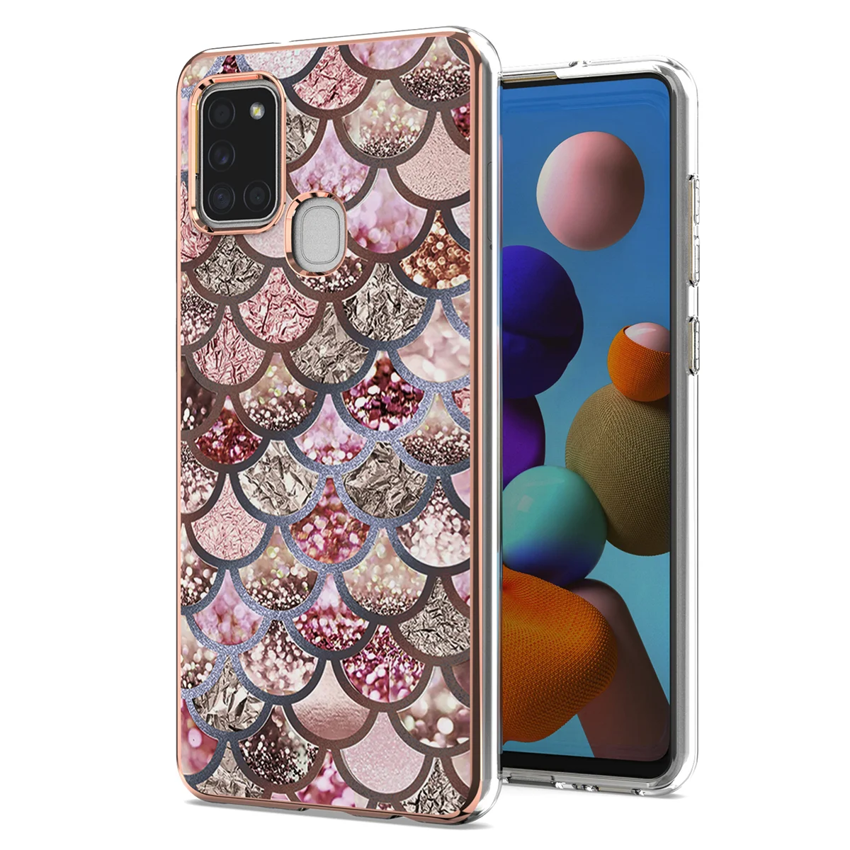 

1pc Luxury Pattern Slim Fashion Case Shell Protector Compatible with A21s