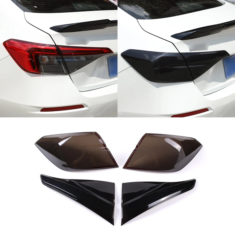 

4 шт. автомобильный Копченый задний фонарь, декоративная крышка, задний фонарь, отделка, украшение, колпачки фар для Honda Civic 2022, автомобильные внешние аксессуары