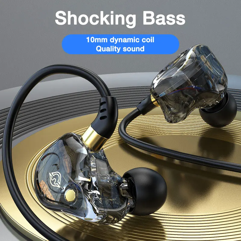 

EARDECO Wired Headphones 3.5mm Type C Wire Headphone Headset with Mic Earphone Noise Canceling Sport Earhook Bass Stereo Earbuds