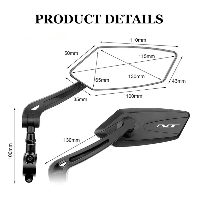 Фото Для Honda NT1100 2021 NT 1100 2022 Nt1100 DCT квадратное зеркало для мотоцикла, регулируемое зеркало заднего вида, простая установка №5