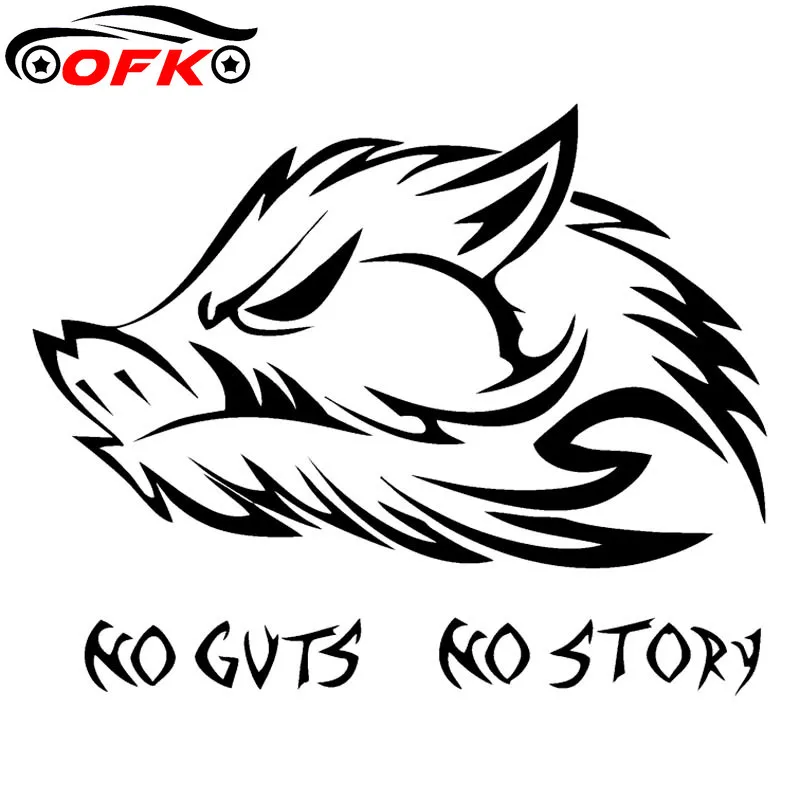 

Cool NO GUTS NO STORY BOAR Vinyl Car Sticker Decal High Quality Black Silver