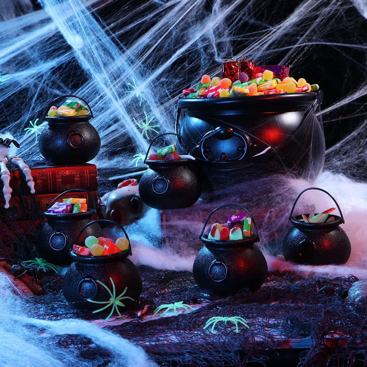 Toyvian 9 шт. черный котел ведро для конфет на Хэллоуин чайник сувениры вечеринки