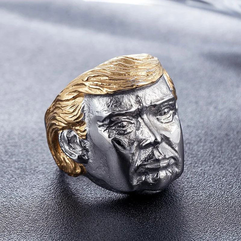 Уникальные креативные кольца Дональда Трампа для мужчин Крутое золотистое