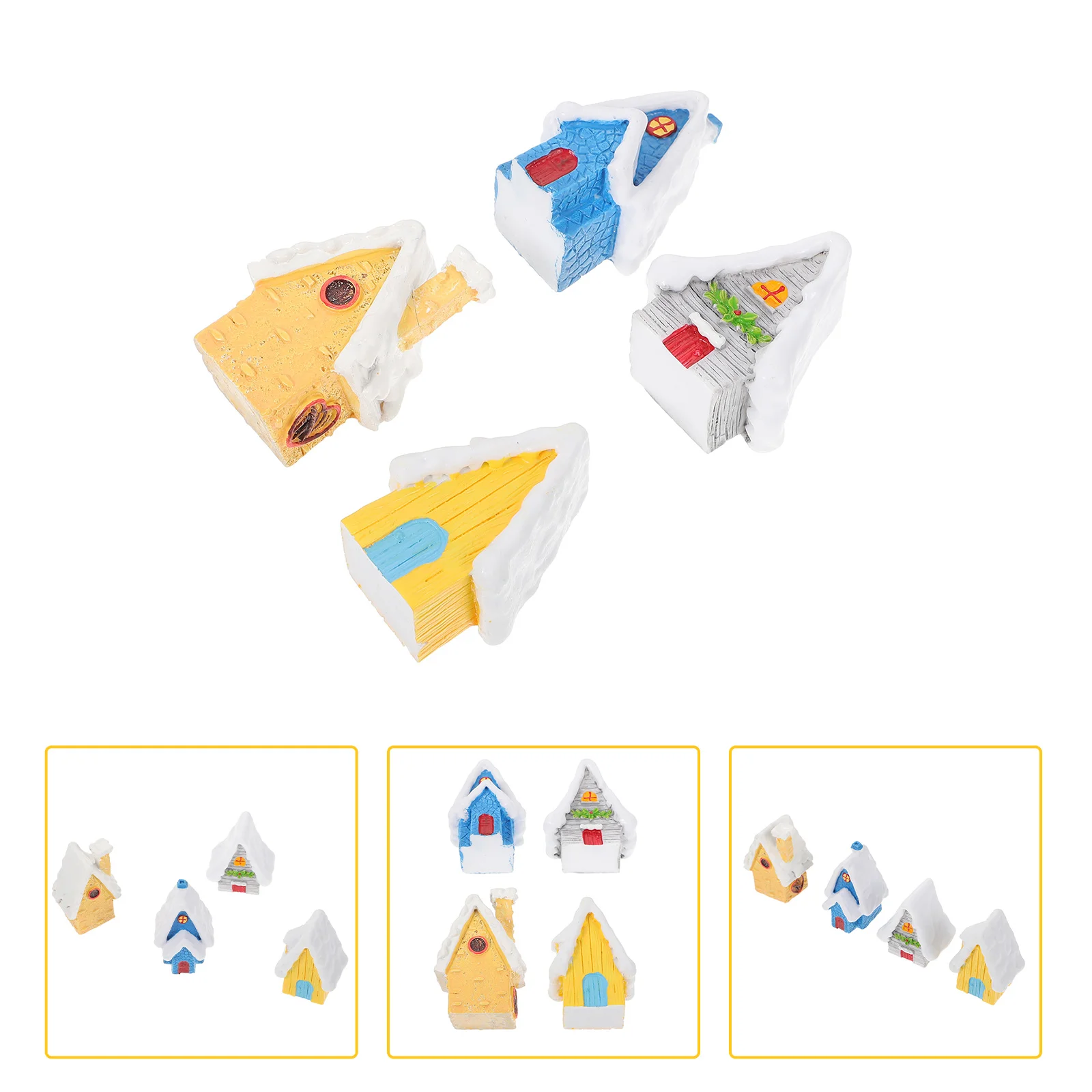 

Christmas Aquarium Village Mini House Resin Ornament Decor Decorations Landscape Micro Miniature Tank Ornaments Sets Vintage