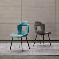 luxury elegant modern simple design grey blue leather dining chair sets 6 chairs hotel restaurant furniture dining chairs