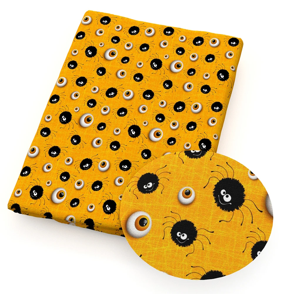 Ткань из полиэстера и хлопка с изображением летучей мыши паука Хэллоуин