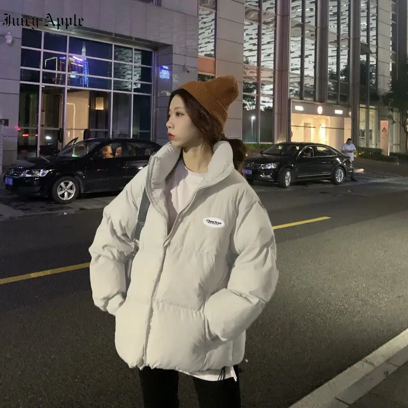 Winter Jacket Women 2022 Long Stand-neck Solid Zipper Pockets Woman Coat Vintage Streetwear Warm Outwear Parkas Female Clothing