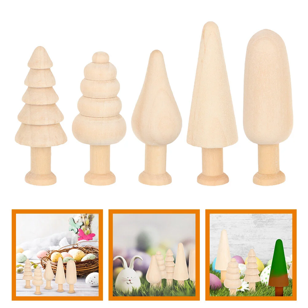 

Ornaments DIY Wooden Tree Crafts Painting Decoration Miniature Trees Unfinished