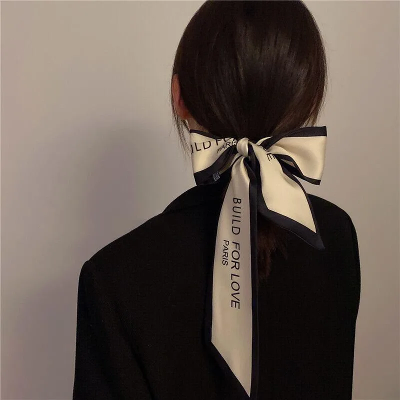 

Korean Style Binding Hair Ribbon Women Ribbon Nice Gift Letter Pattern Ponytail Hair Accessories 1Pcs Narrow Headband Spandex