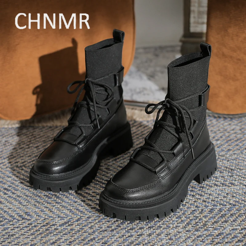 

Women Boots Round Toe Thick Bottom Comfortable Non-slip Wear-Resistant Fashion Wild Explosive Style Spring and Autumn Main Push