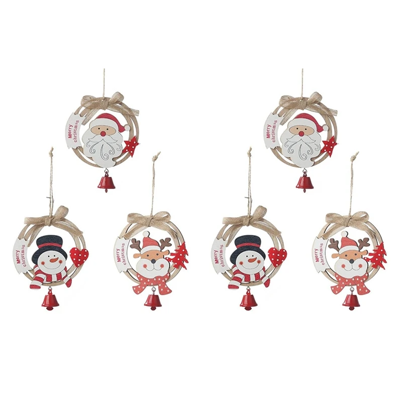 6 шт. деревянные подвесные колокольчики для украшения ёлки 4 7 дюйма