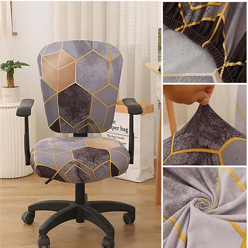 

Stretch Office Chair Cover Modern Printed Computer Chair Slipcover Universal Removable Multi Color Swivel Seat Slipcover
