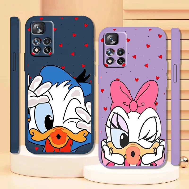 

Disney Donald Duck Love Case For Xiaomi Redmi Note 11 11T 10 10S 9 9S 9T 8 8T 7 5 Pro 4G 5G Liquid Rope Phone Cover Capa Coque