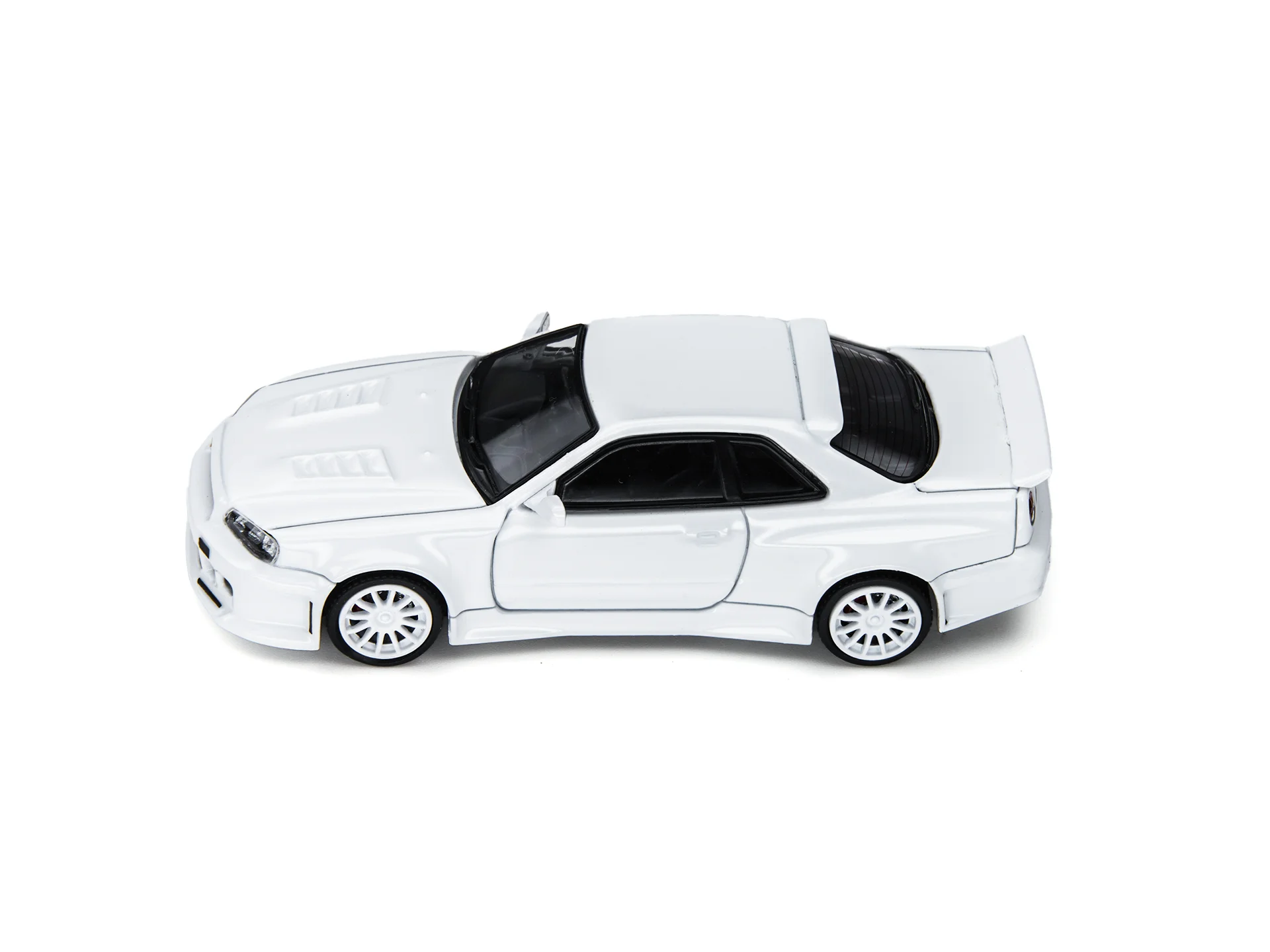 Фото Коллекционная модель автомобиля TimeMicro 1/64 R34 White Tiger Tooth Engineer Version из литого сплава, имитация, подарок для хобби №5