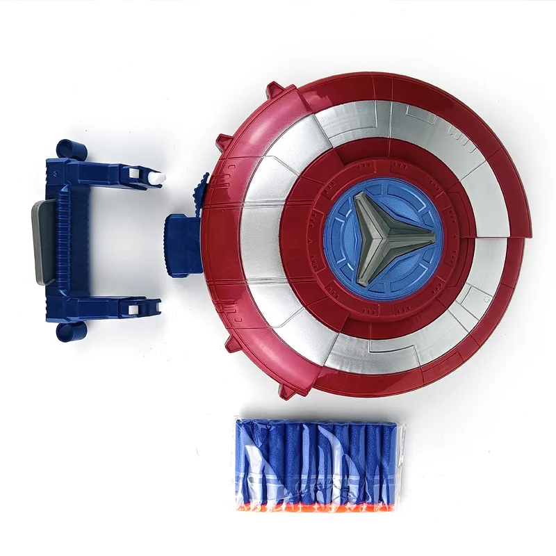 

Disney New Captain America launcher Shield Soft Bullet Launcher Toy Mask Hidden Launcher Children's Toy Gun Boy 3-10 Years Old