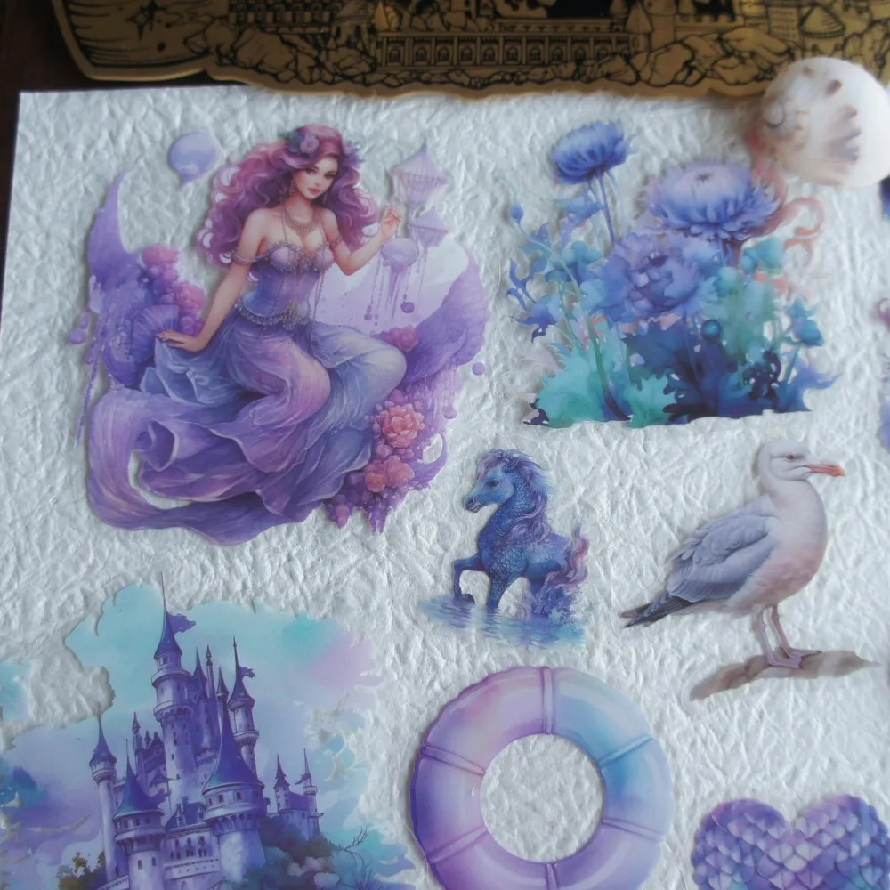 28 шт. подводная сказка замок русалки стиль ПВХ и бумажная наклейка Скрапбукинг DIY
