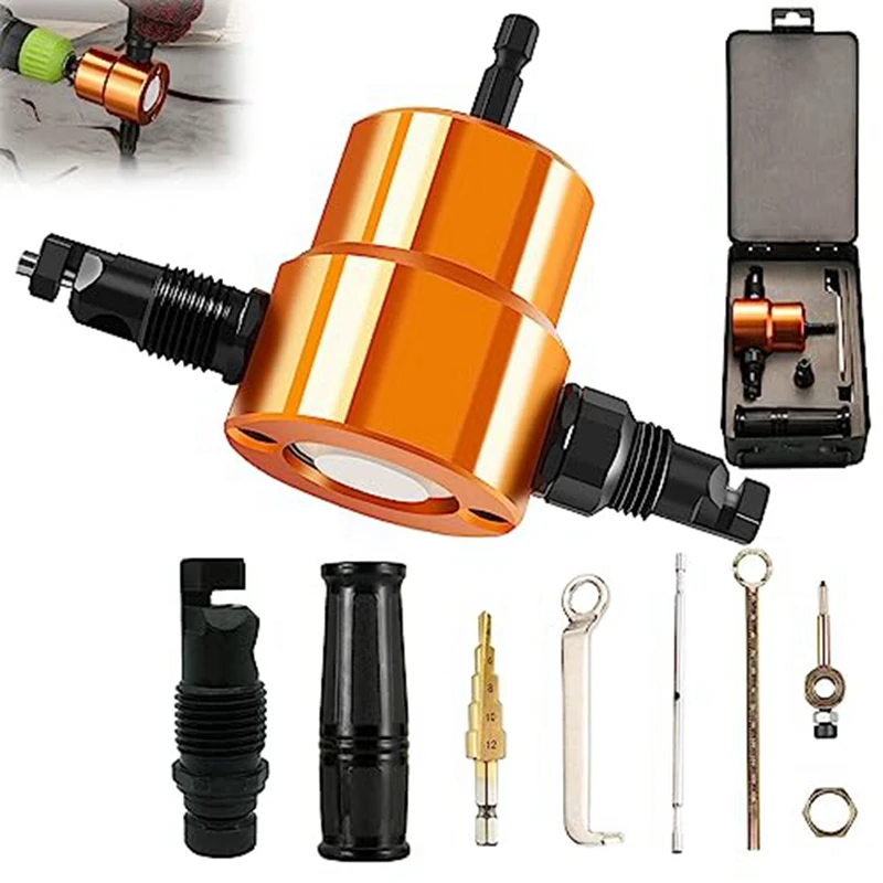 

Drill Attachment Metal Cutter With Extra Punch Fit For Straight Curve And Circle Cutting