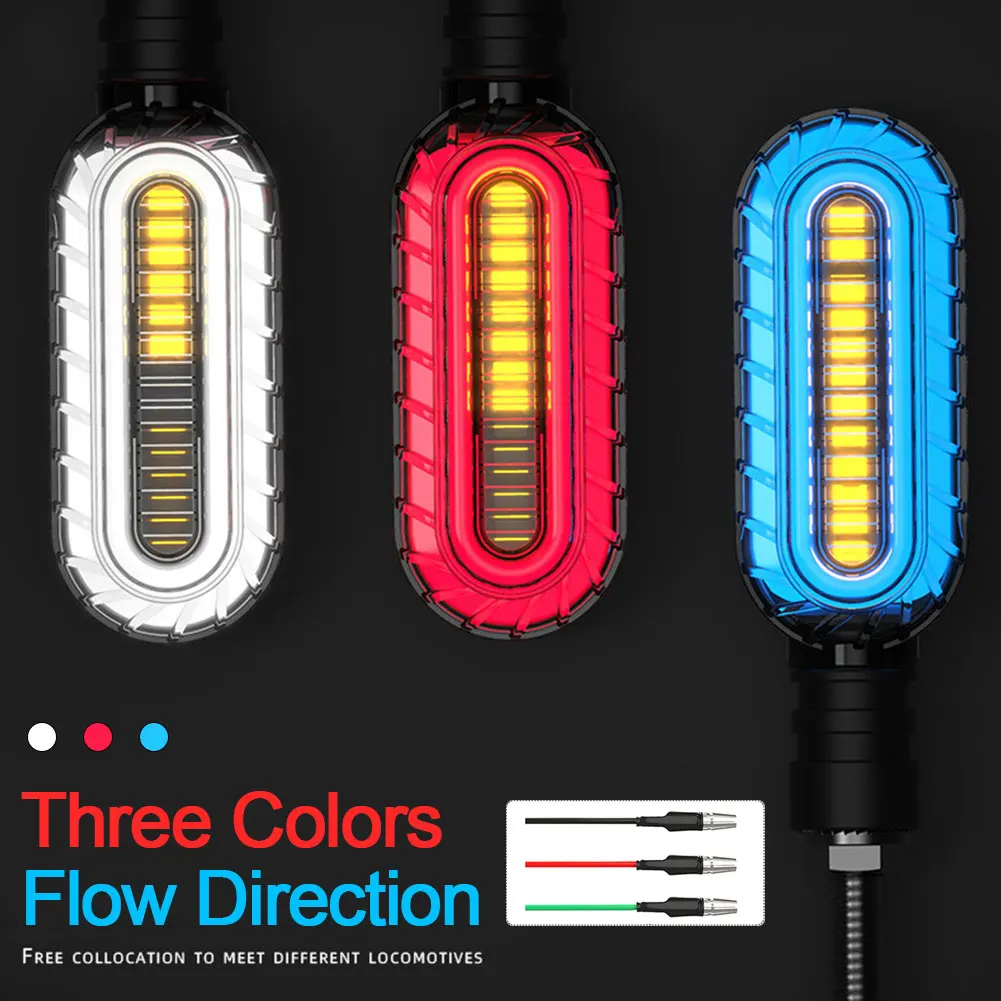

2PCS LED Turn Signal Light Motorcycle Stop Signals DRL Flowing Water Flasher 2 In 1 Blinker Tail Lamp Universal Moto Brake Light