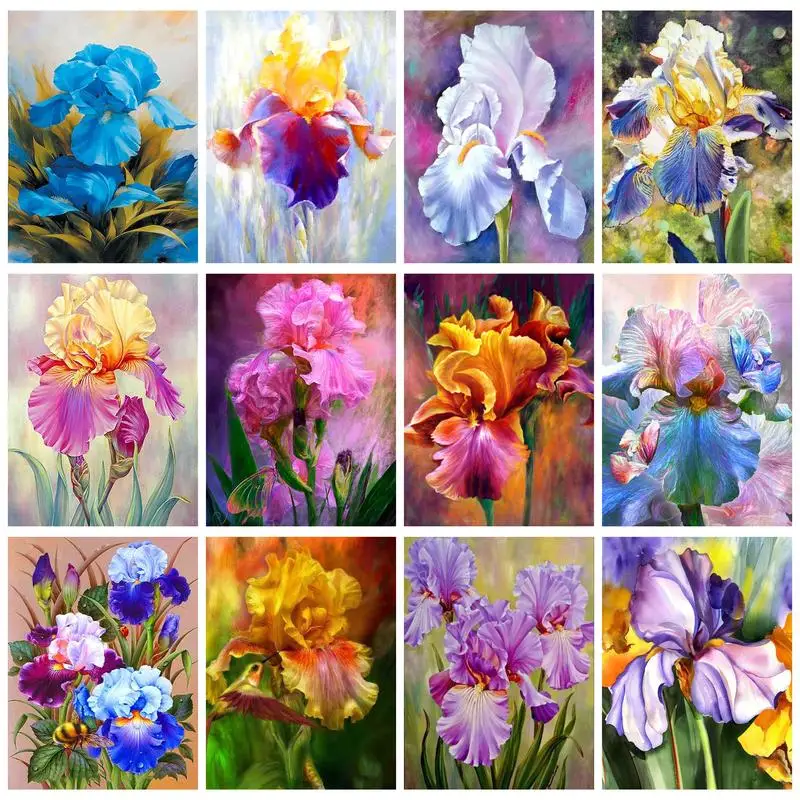

CHENISTORY Rhinestones 5D DIY Diamond Painting Crafts Cross Stitch Kit Flowers Mosaic Painting Home Decor Adults Crafts