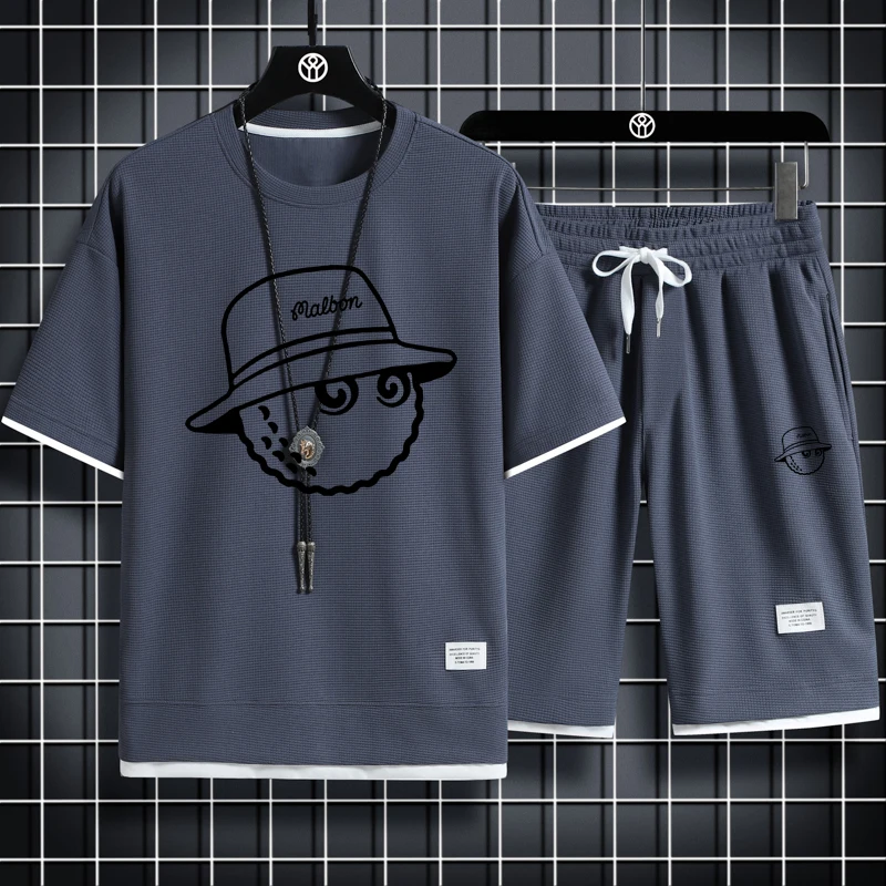 Golf Men's Sets Fashion Korean Tracksuit Men Short Sleeve T Shirts+Sport Shorts Suit Men Casual Men Clothing Mens Joggers Sets