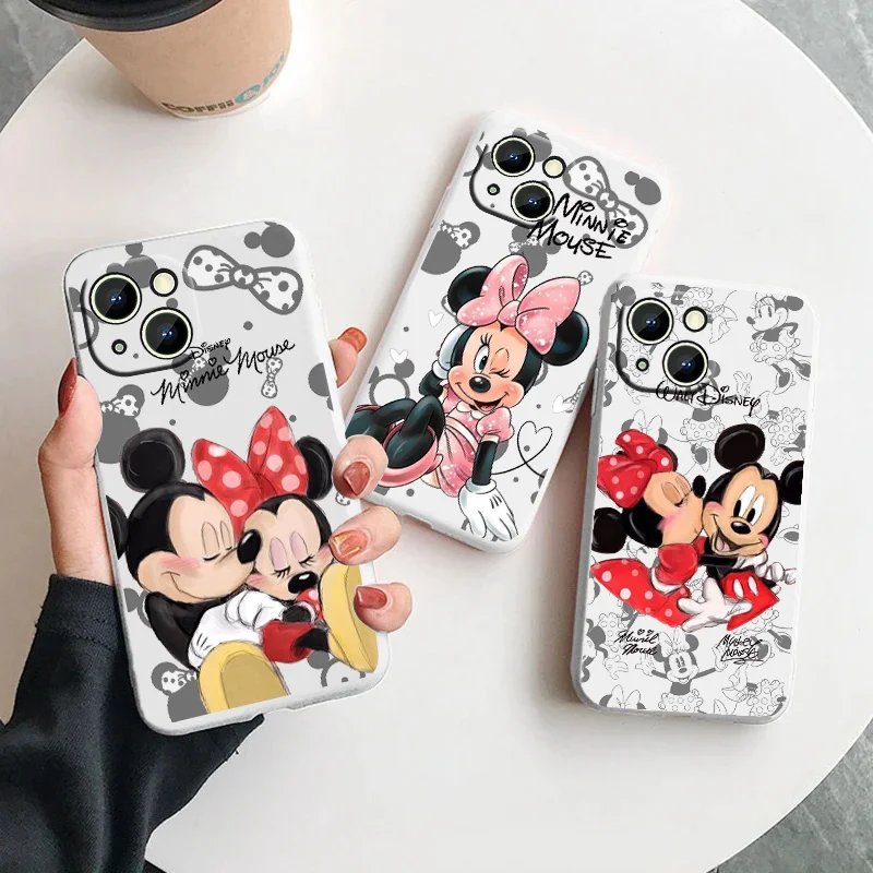 

Disney Mickey Minnie Cool For Samsung Galaxy S23 S22 S21 S20 FE Ultra Plus S10 Lite 5G Liquid Rope Phone Case