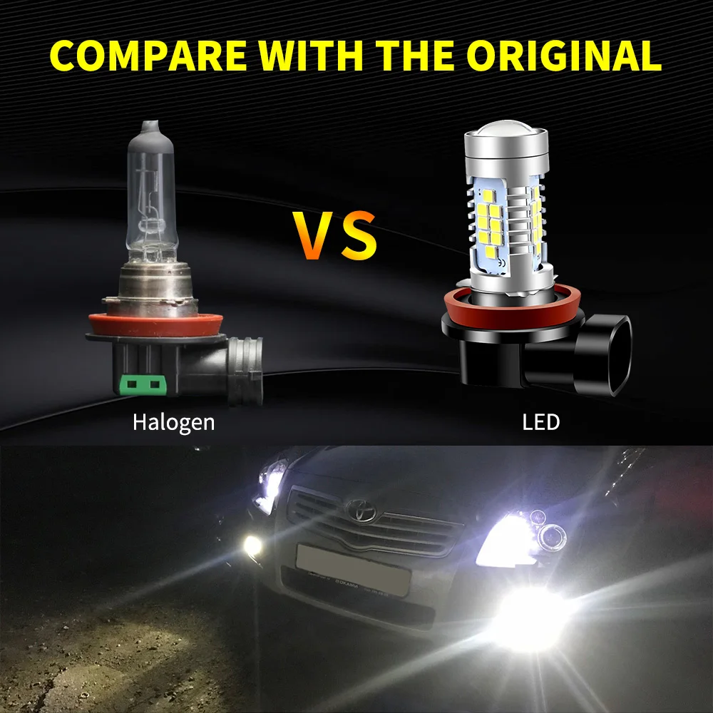 2x LED Fog Light H8 H11 For Honda Accord 7 8 9 Civic 10 CR-V 3 4 5 Fit Jazz CRZ FR-V HR-V Insight Legend Odyssey Pilot Ridgeline
