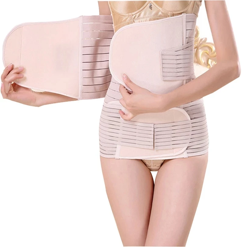 

3 Pieces Set Maternity Postnatal Belt After Pregnancy Bandage Belly Band Waist Corset Pregnant Women Slim Shapers New Plus Size