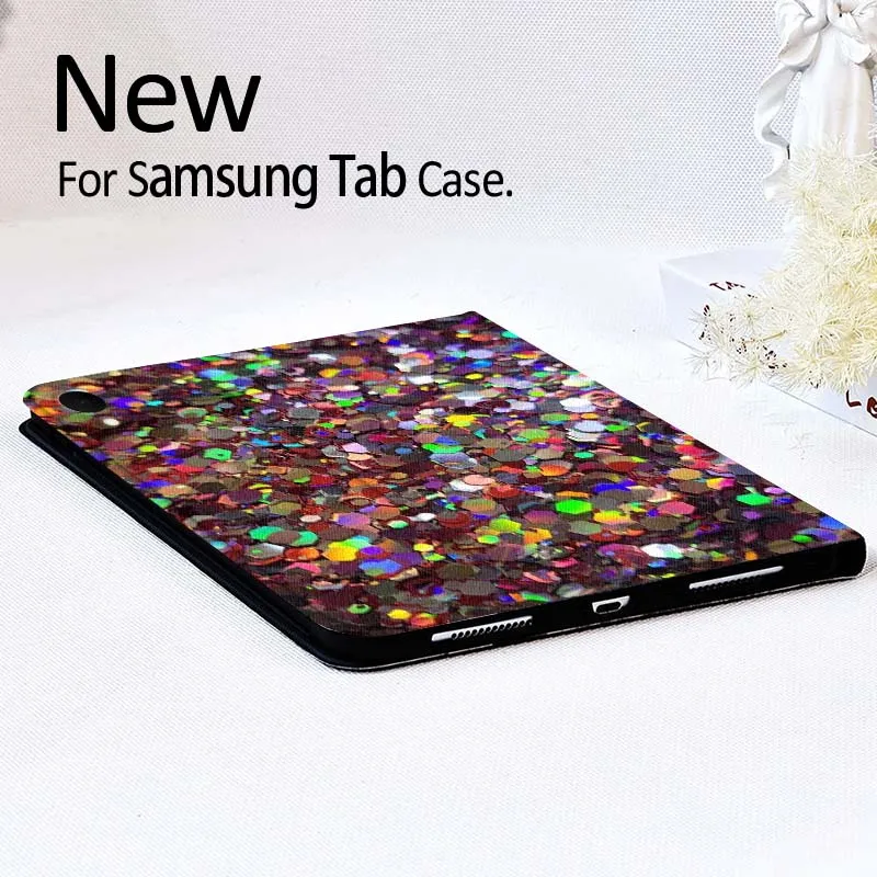 Фото Чехол для планшетов Samsung Galaxy Tab A A7 A8 A9 A11 S6 S11 Lite Plus 10.1 10.4 10.5 дюймов (2022-2025) с блестящим узором №3