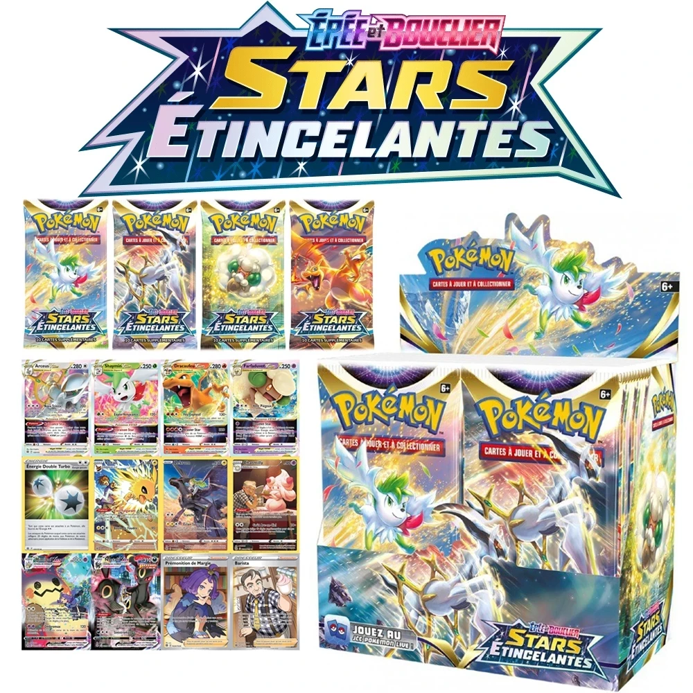 

360/324pcs Pokemon Cards French/Spanish/English Sword & Shield—Brilliant Stars Trading Game Booster Pokmon Boxed Cards Kids Toys